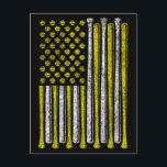 Amerikansk Flagga Softboll Lag Vintage Rolig Vykort<br><div class="desc">Amerikansk Flagga Softboll Lag Vintage Rolig design Present Kort Klassisk Samling.</div>