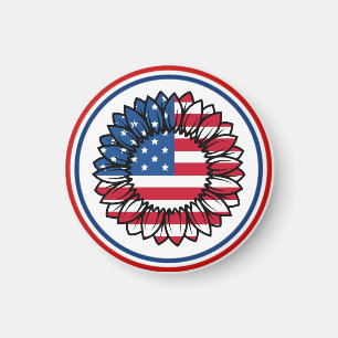Amerikansk Flagga Solros-32222 Magnet