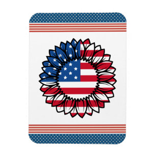 Amerikansk Flagga Solros-32222 Magnet
