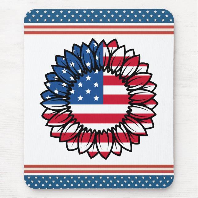 Amerikansk Flagga Solros-32222 Musmatta (Framsidan)