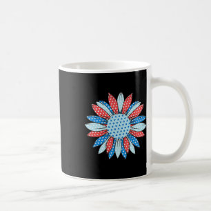 Amerikansk Flagga Solros 4:e juli Kvinnor Patrioti Kaffemugg