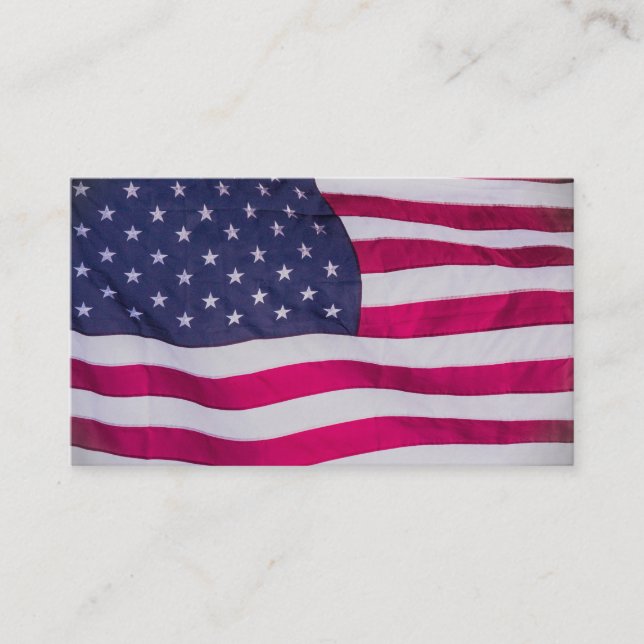 Amerikansk flagga som vajar i vinden visitkort (Framsida)