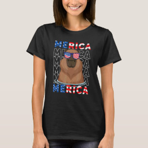 Amerikansk flagga Söt capybara Glad 4:e juli Anim T Shirt