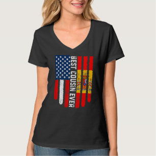Amerikansk Flagga & Spanien Flagga Best Cousin All T Shirt