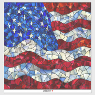 Amerikansk Flagga Stached Glass Vinyl Sticker Klistermärken