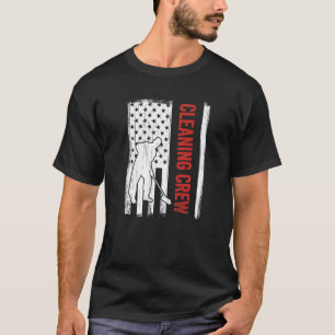 Amerikansk Flagga Städning besättning 4:e juli-klä T Shirt