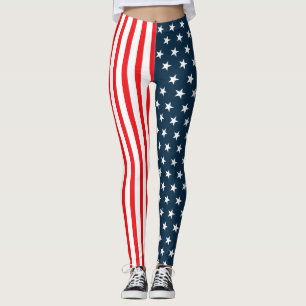 Amerikansk Flagga Stars och stripes Leggings