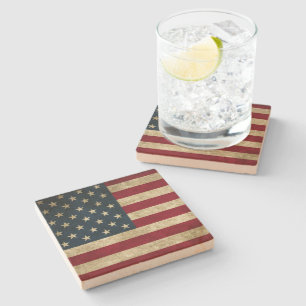 Amerikansk Flagga Stenunderlägg