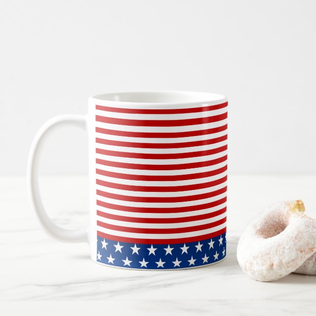 Amerikansk flagga stiliserad kaffemugg (Med munk)