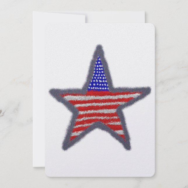Amerikansk Flagga stjärna Julkort (Framsida)