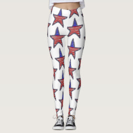 Amerikansk Flagga-stjärna Leggings
