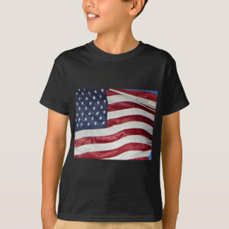 Amerikansk Flagga,Stjärna-rött vitt blått med spal T-shirt