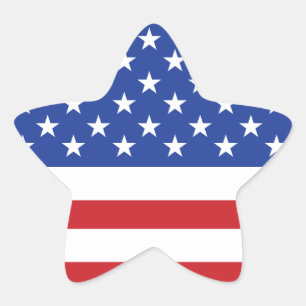 Amerikansk Flagga Stjärnformat Klistermärke