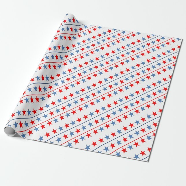 amerikansk-flagga-stjärnornas bakgrund presentpapper (Utrullad)