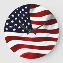 Amerikansk Flagga Stor Klocka