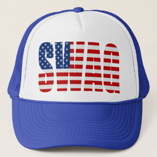 Amerikansk Flagga SWAG Blue Mesh Snapback-Truckerk Truckerkeps