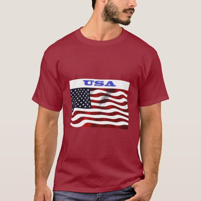 Amerikansk flagga t shirt (Framsida)
