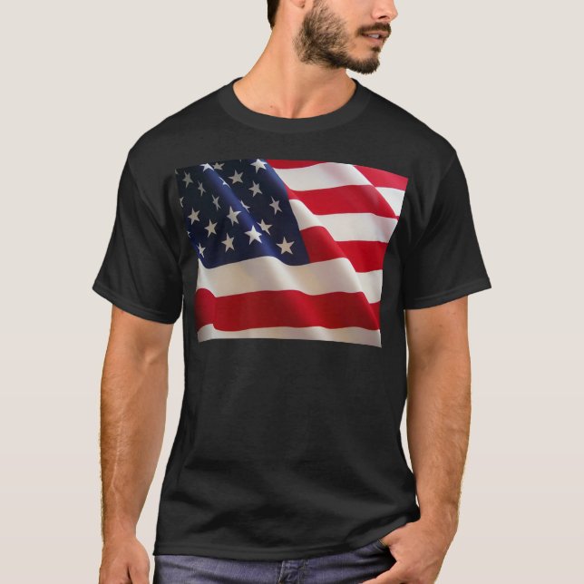 Amerikansk Flagga T Shirt (Framsida)