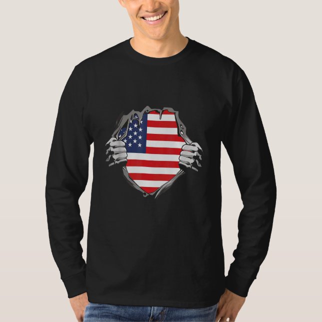 Amerikansk flagga t shirt (Framsida)