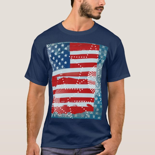 Amerikansk Flagga T Shirt (Framsida)