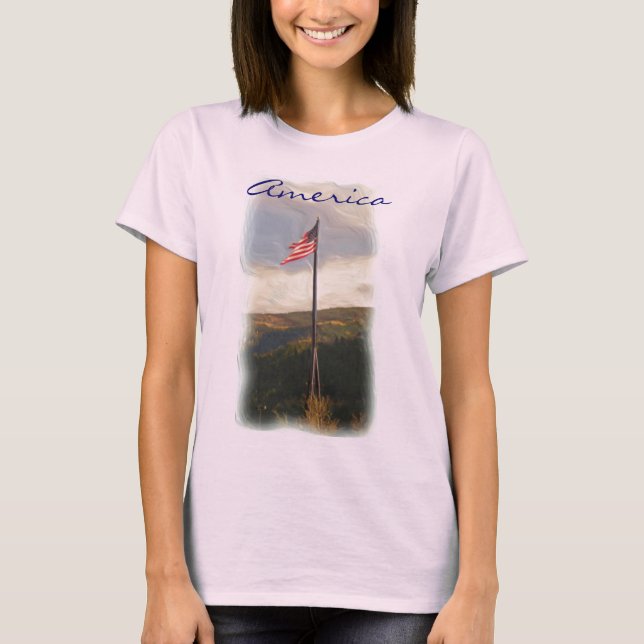 Amerikansk flagga t-shirt (Framsida)
