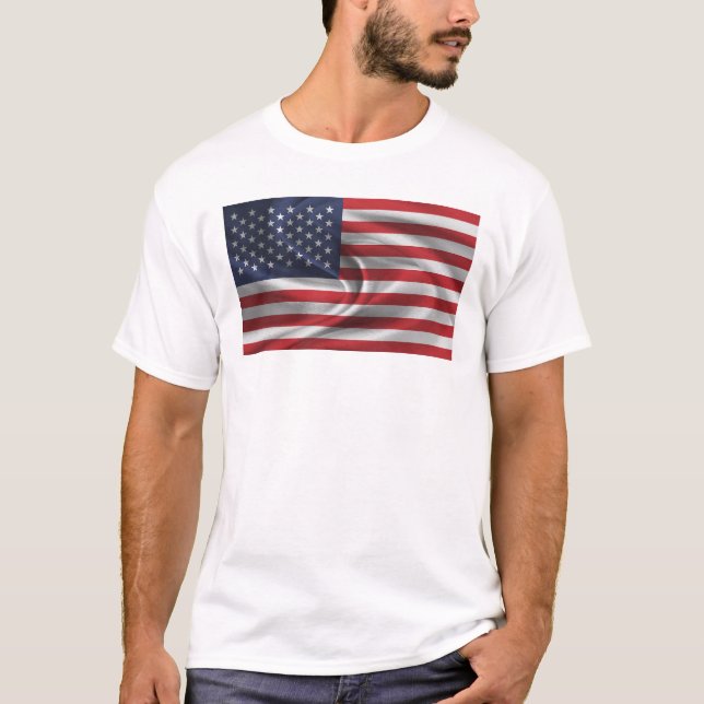 Amerikansk Flagga T Shirt (Framsida)