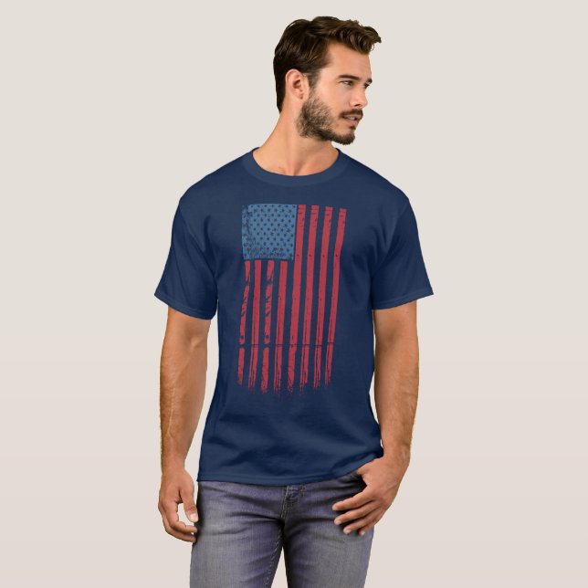Amerikansk Flagga T Shirt (Hel framsida)