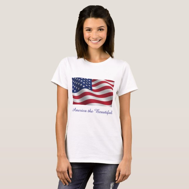 Amerikansk flagga t-shirt (Hel framsida)