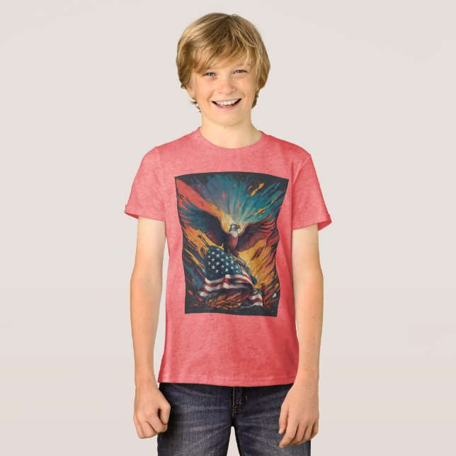 Amerikansk flagga t shirt (Framsida Full)