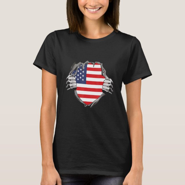 Amerikansk flagga t shirt (Framsida)