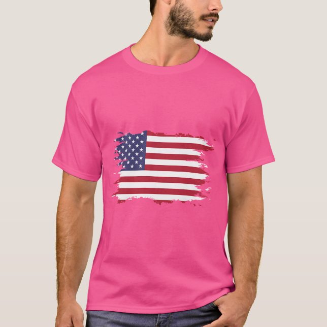 Amerikansk Flagga T Shirt (Framsida)