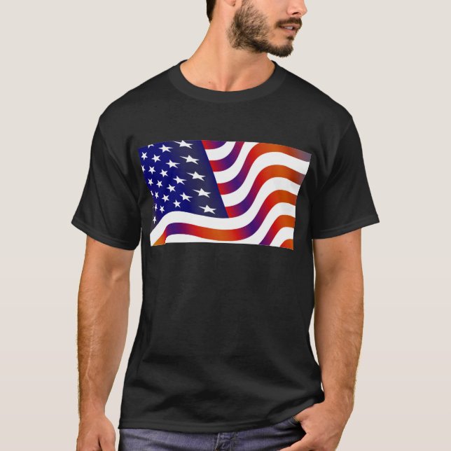 Amerikansk Flagga T Shirt (Framsida)