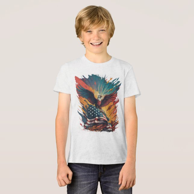 Amerikansk flagga t shirt (Framsida Full)