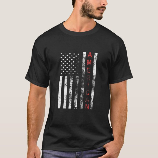 Amerikansk Flagga T Shirt (Framsida)