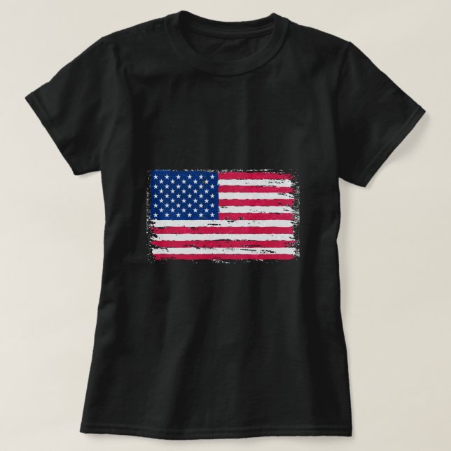 Amerikansk Flagga T Shirt (Design framsida)