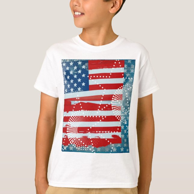Amerikansk Flagga T Shirt (Framsida)