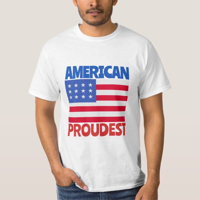 Amerikansk Flagga T Shirt (Framsida)