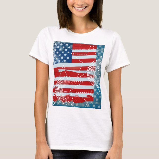 Amerikansk Flagga T Shirt (Framsida)