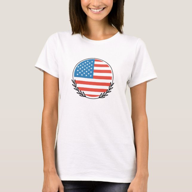 amerikansk flagga t shirt (Framsida)
