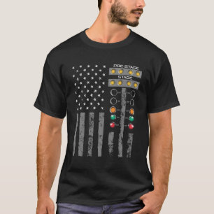 Amerikansk Flagga-Tävla, stryk Träd-ljus för Dra T Shirt