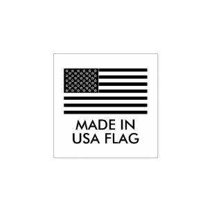 Amerikansk flagga tillverkad i USA Stämpel