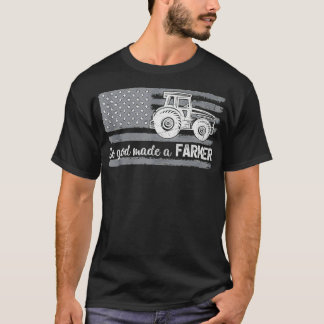 Amerikansk Flagga Tractor så Gud gjorde en farmer T Shirt
