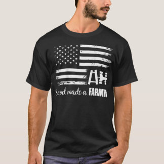 Amerikansk Flagga Tractor så Gud gjorde en Farmer T Shirt