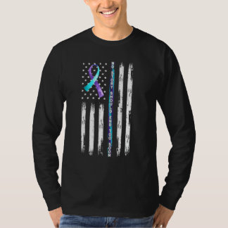 Amerikansk Flagga Trasiga Kritor Färgar Fortfarand T Shirt