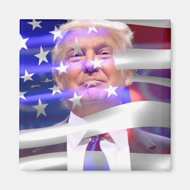 amerikansk flagga-trump 2020 magnet (Framsidan)