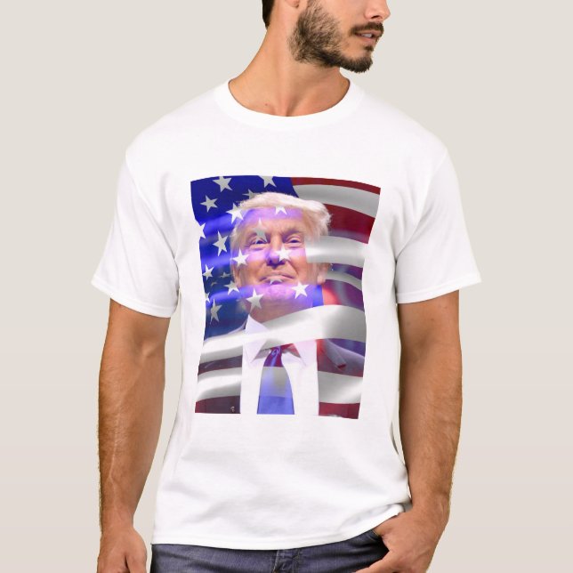 amerikansk flagga-trump 2020 t shirt (Framsida)