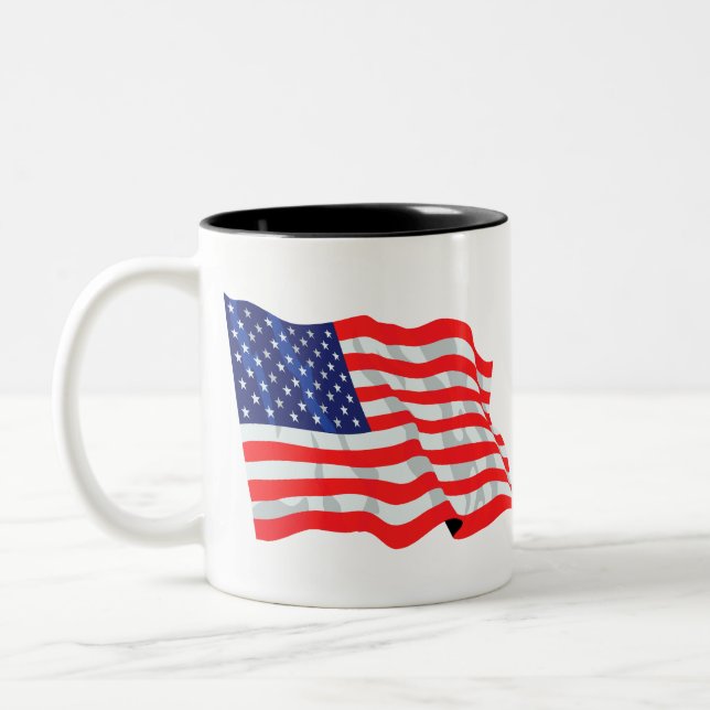 Amerikansk flagga Två-Tonad mugg (Vänster)