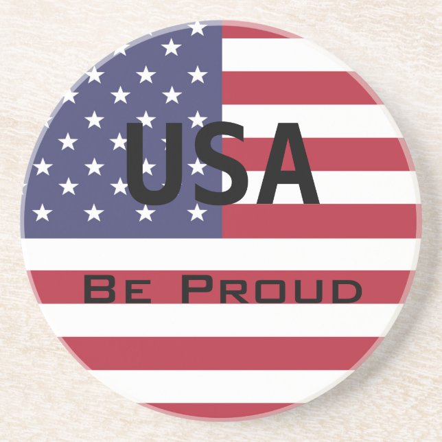 Amerikansk Flagga Underlägg Sandsten (Framsidan)