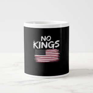 Amerikansk flagga upp och ner Distressed No Kings Jumbo Mugg