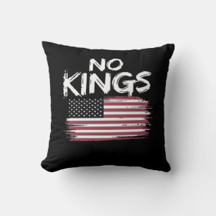 Amerikansk flagga upp och ner Distressed No Kings Kudde